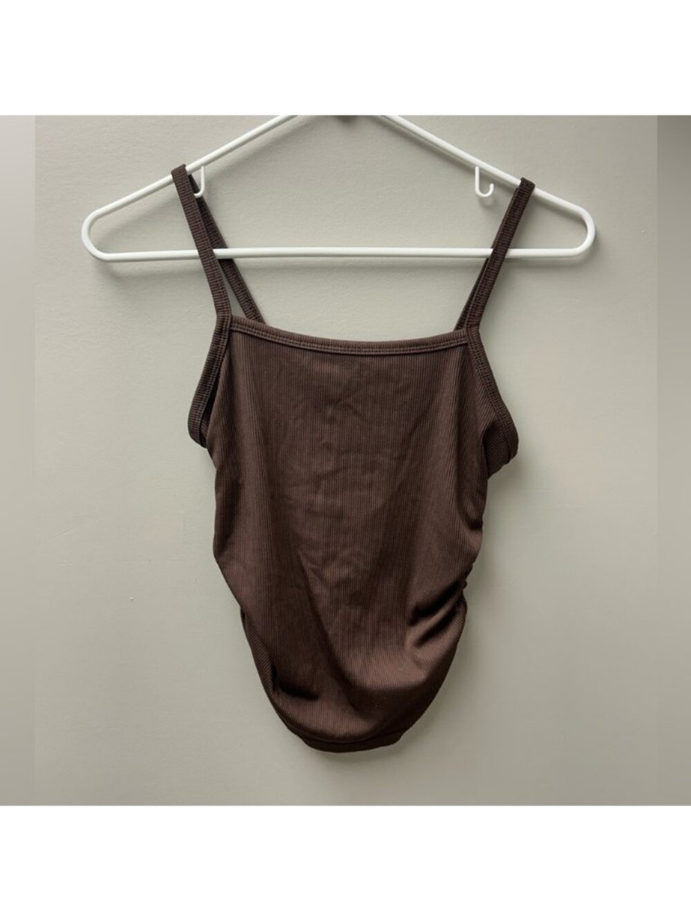 Shein Brown Ribbed Tank Top